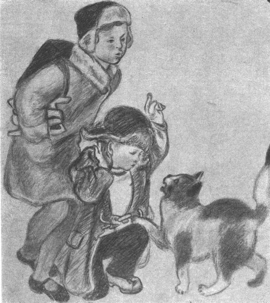 А. Пахомов. Иллюстрация к стихотворению С. Я. Маршака «Лодыри и кот», 1935