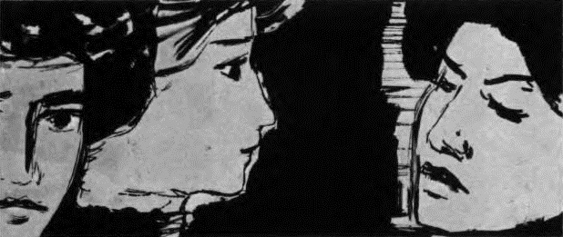 Б.М. Басов. Иллюстрация к III акту. А. П. Чехов «Три сестры». М., Изд-во литературы на иностранных языках, 1957
