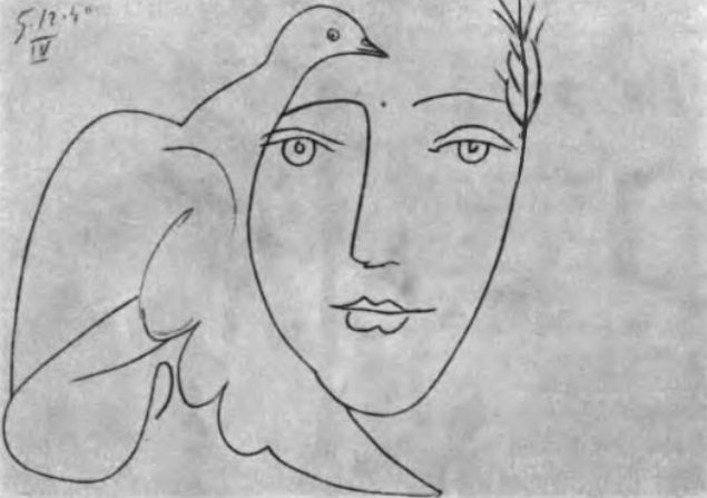 П. ПИКАССО. П. Элюар «Лицо Мира». Иллюстрация, 1950