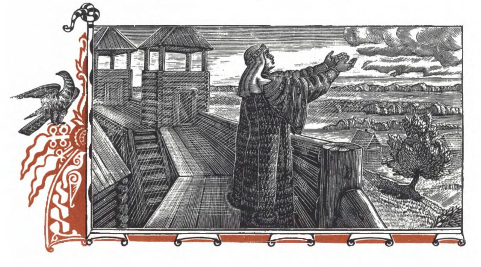 Иллюстрация к книге «Слово о полку Игореве». Гравюра на дереве, 1950
